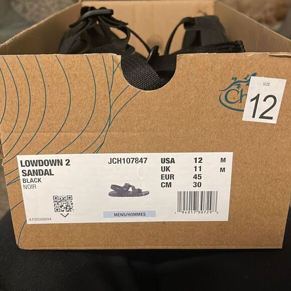 CHACO Mens Lowdown 2 Sandal Black Size 12 New - Picture 6 of 6